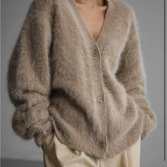 Cozy Brown Women's Cardigan Sweater - Picture 2 of 7